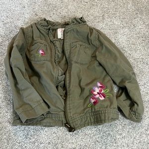 The Children’s Place ruffles, embroidered utility jacket size 3